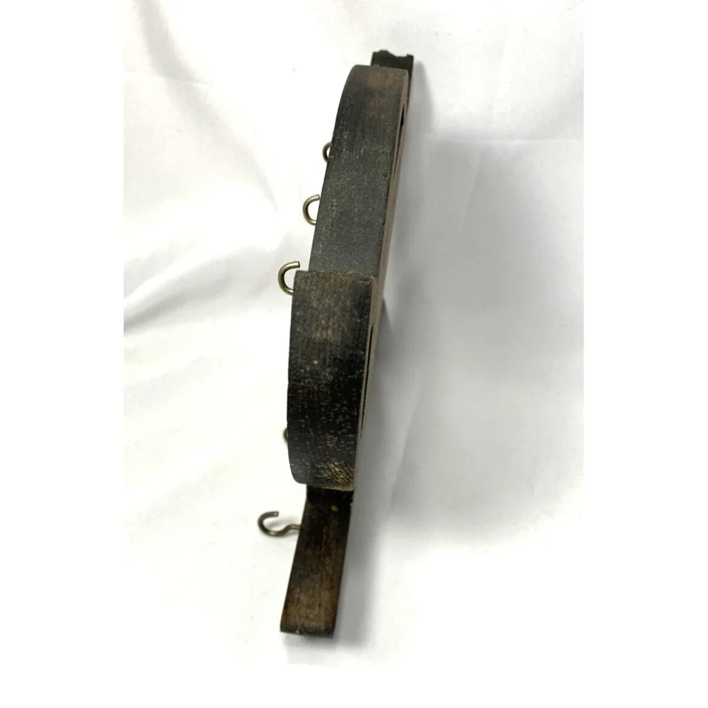 Wood Teapot Shaped Hanging‎ Key Holder Hooks Wall Decor Cottagecore Tea Vintage